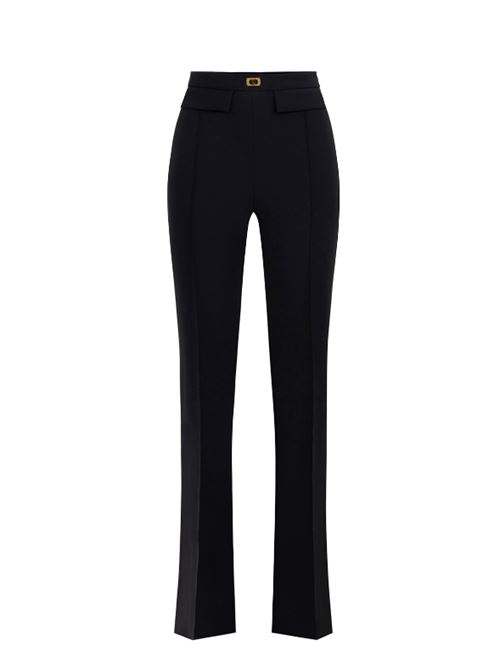 PANTALONI CON PLACCA LOGO ELISABETTA FRANCHI | PA07851E2110 nero